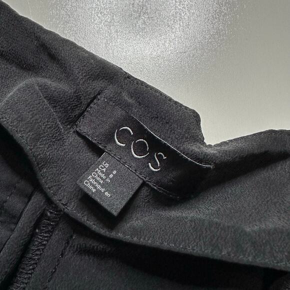 COS Black Silk Crossover Pants Women's Size 8 Career Classic Minimalist Basics - Picture 4 of 7